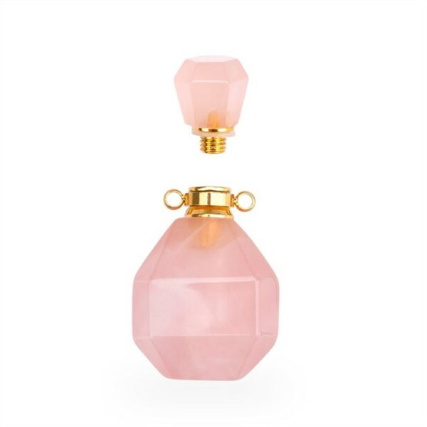 Photo - Pendentif Collier Quartz rose parfum flacon crystal perfume oil bottles51238849210
