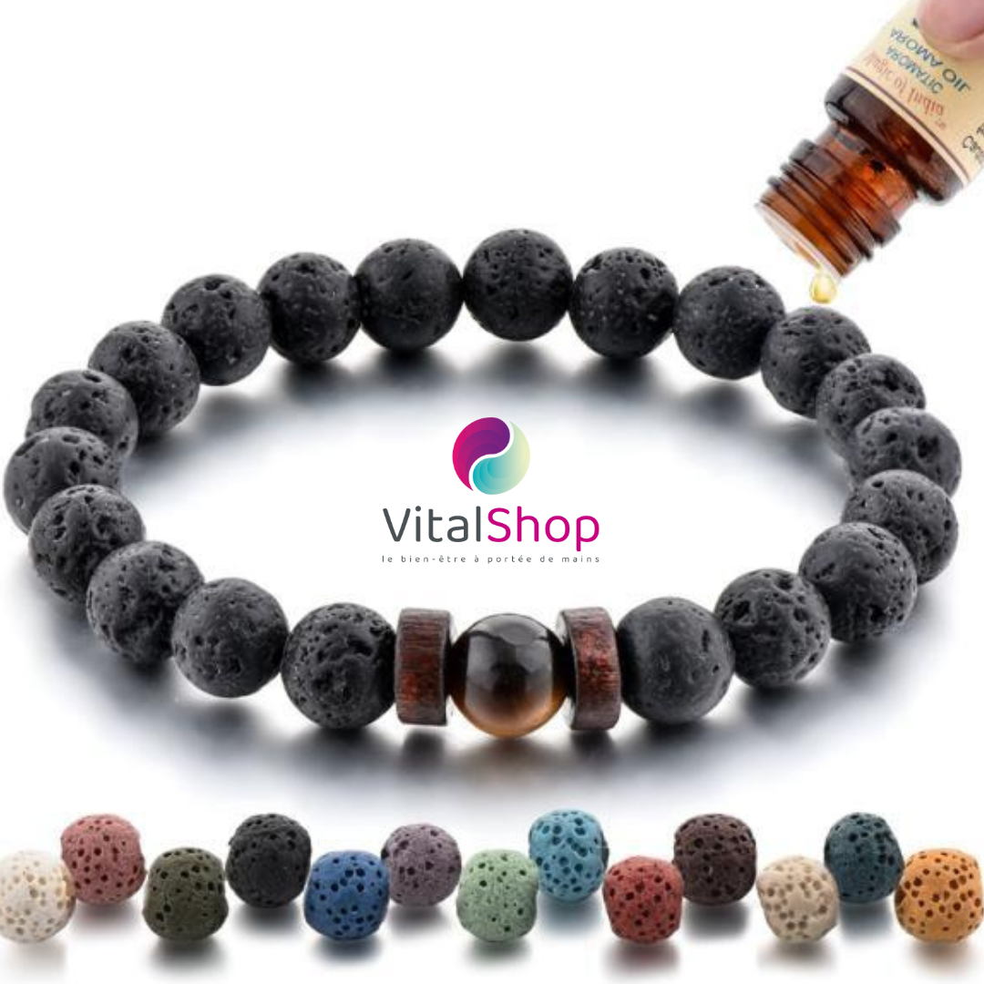 Bracelet Diffuseur Huile Essentielle Aromathérapie Lave Oeil de